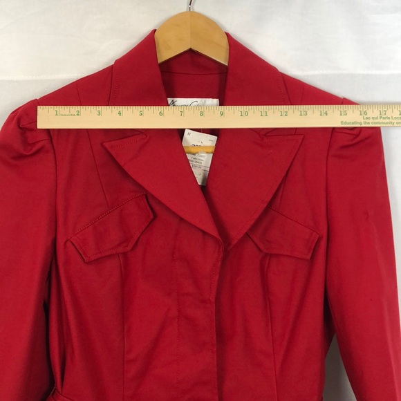 🖤SOLD🖤 Kenneth Cole Women's Red Knee-Length Trench Coat - Picture 8 of 9